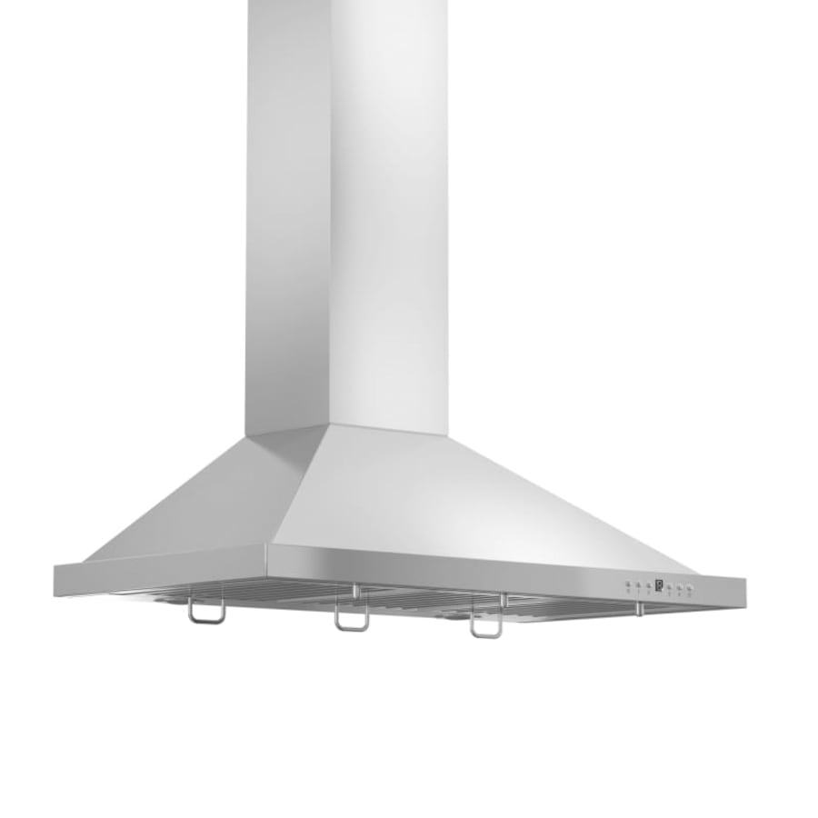 120 - 400 CFM 36 Inch Wide Wall Mounted Range Hood With Stainless Steel Baffle Filters